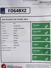 Kia Picanto 1.0 Picanto Vr7 5dr