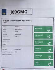 Rover Mini  Mini Cooper  dr
